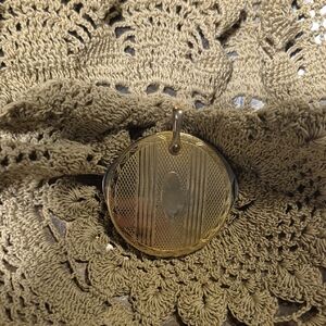 Art Deco Gold-Tone Round Cigar Cutter Pendant